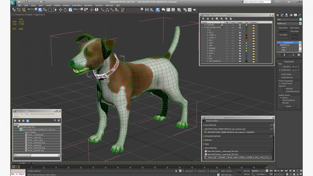 Jack Russell Terrier Spotted Fur 3D