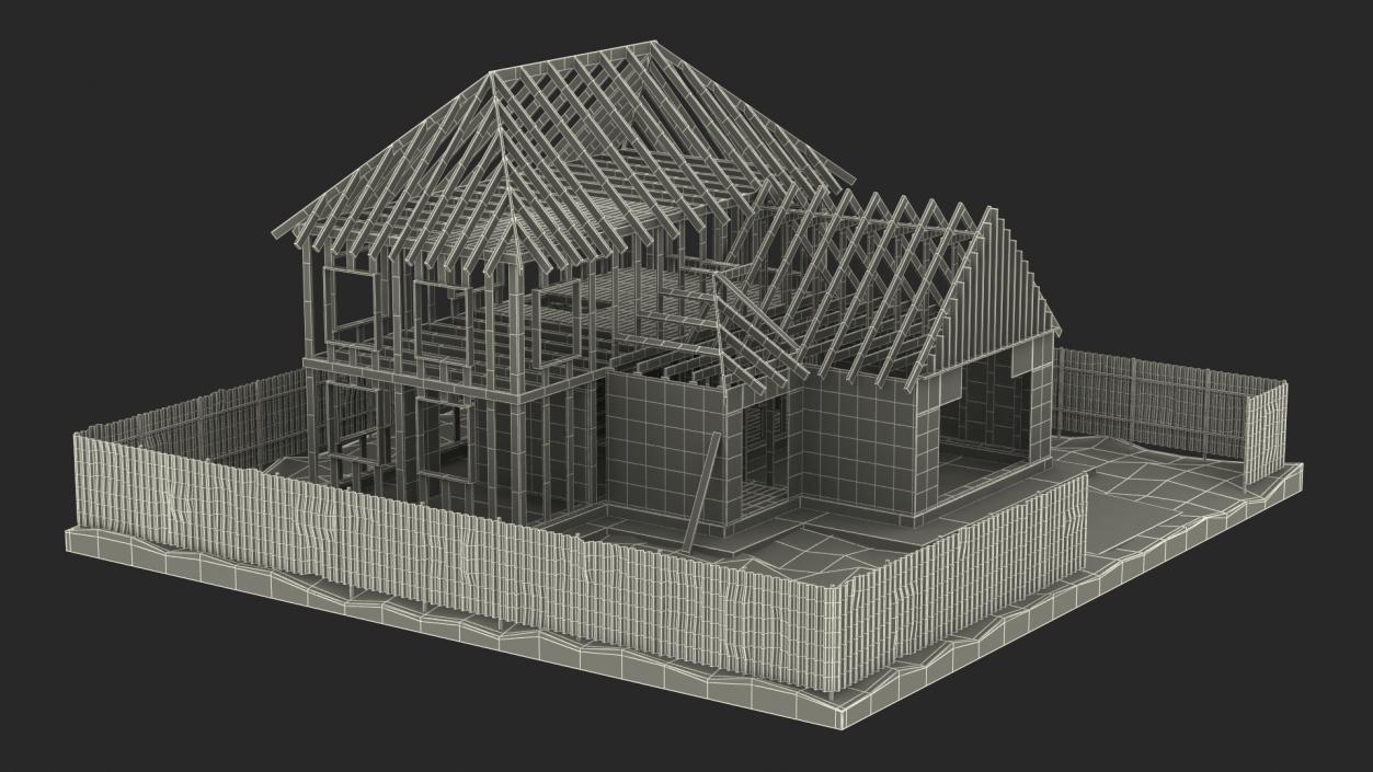 3D model Residential House Framing Structure