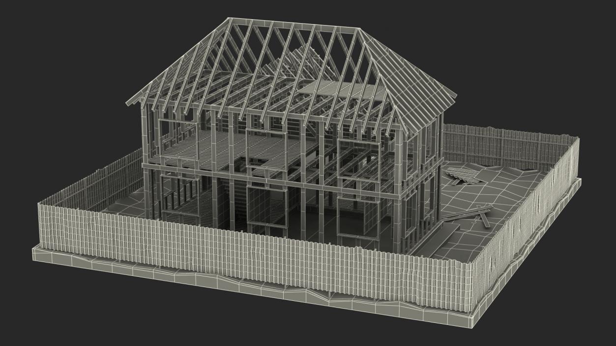 3D model Residential House Framing Structure