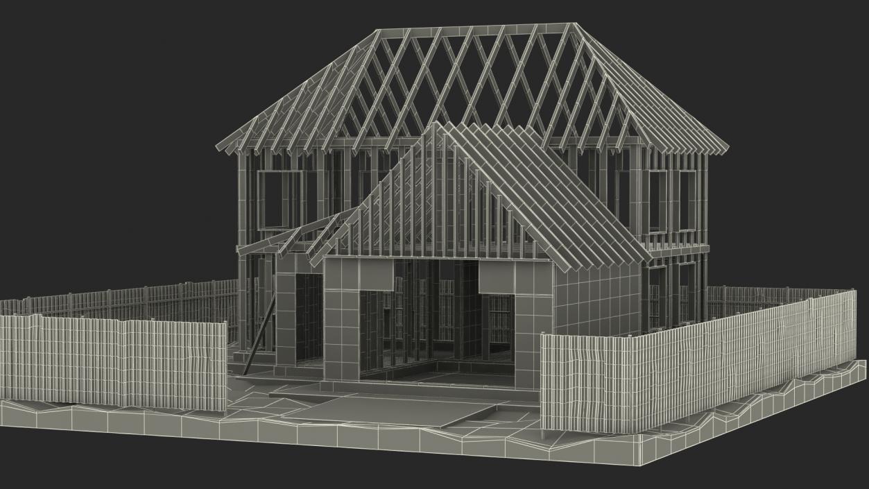 3D model Residential House Framing Structure