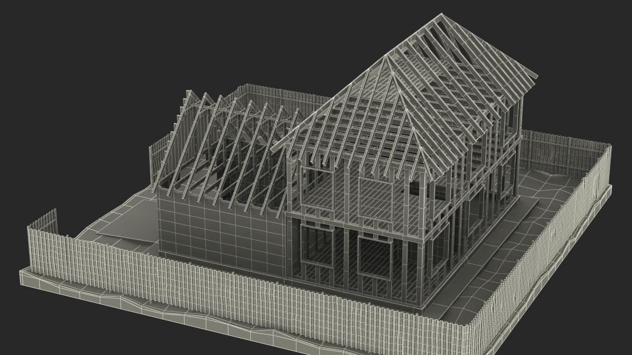 3D model Residential House Framing Structure