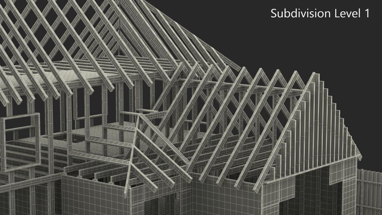 3D model Residential House Framing Structure