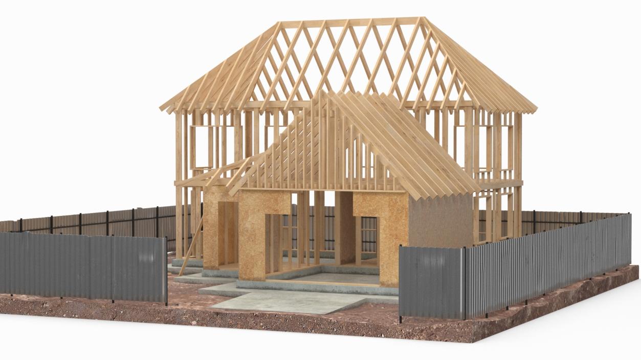 3D model Residential House Framing Structure