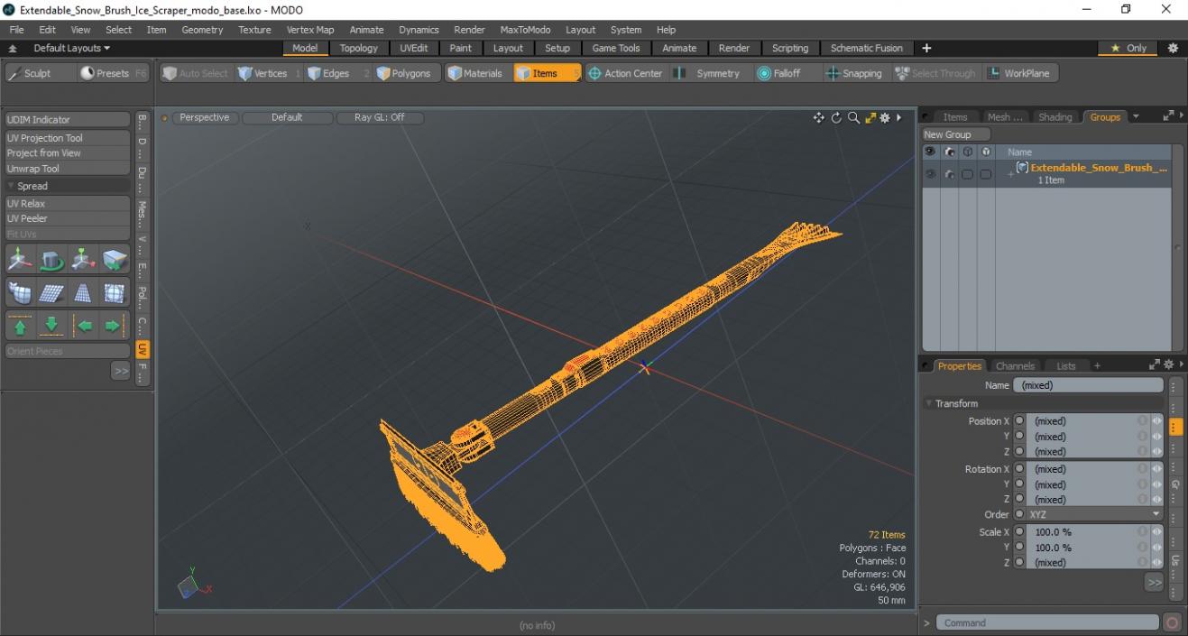 3D Extendable Snow Brush Ice Scraper model