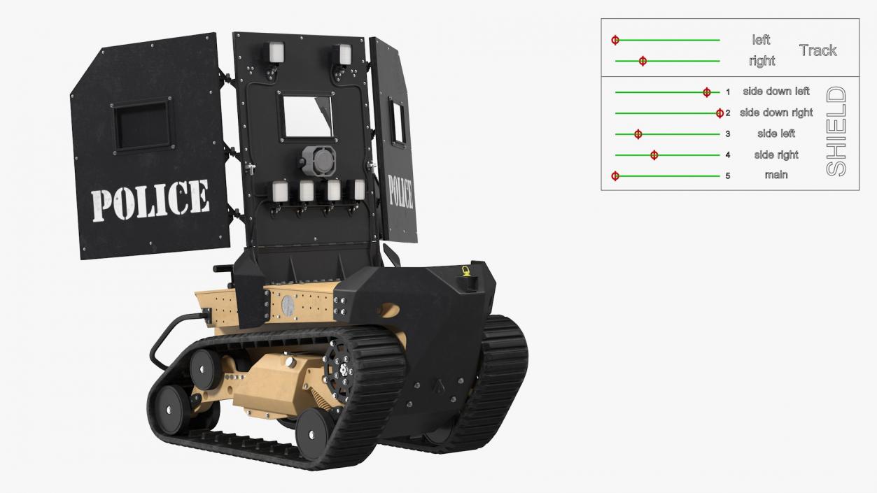 3D model RBS1 SWAT BOT Robotic Ballistic Shield Rigged