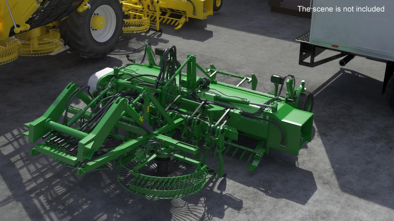 3D Agricultural Beet Harvester Tool Green model