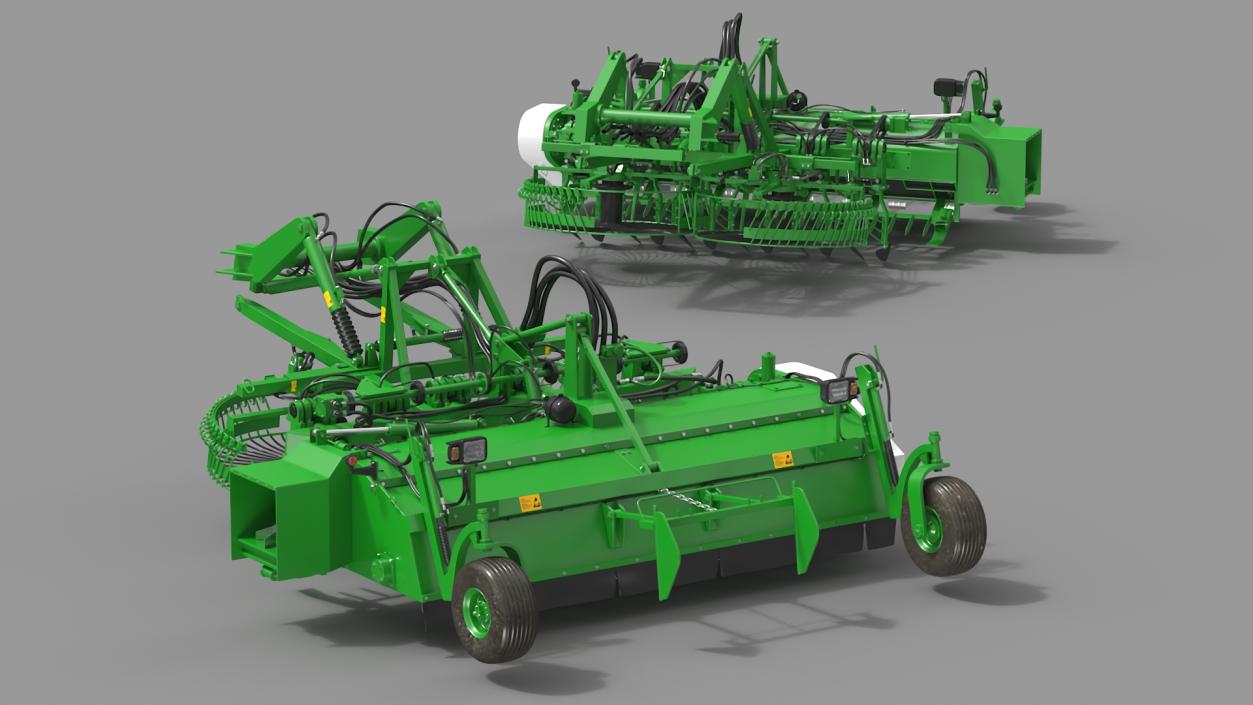 3D Agricultural Beet Harvester Tool Green model