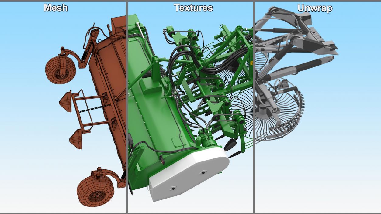 3D Agricultural Beet Harvester Tool Green model