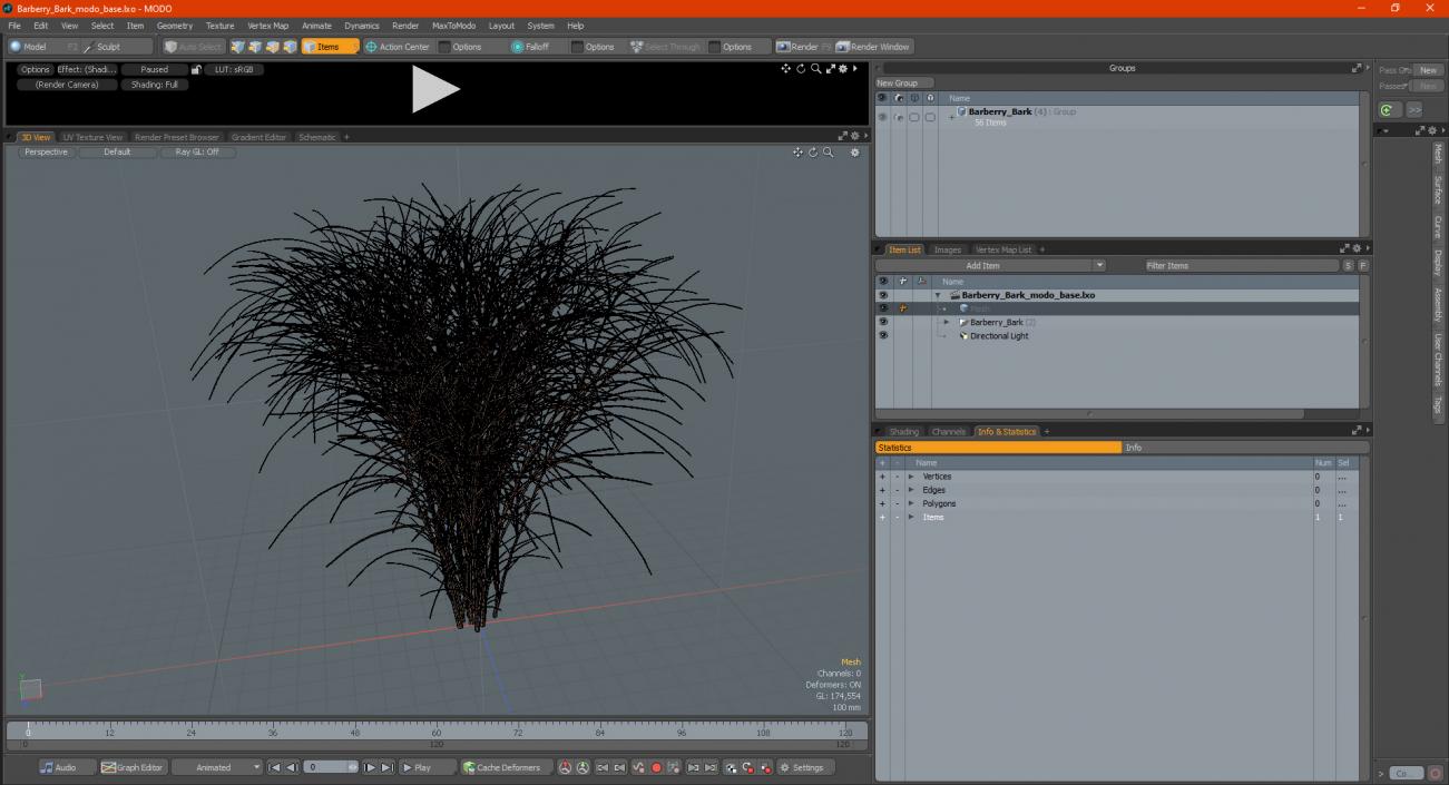 3D Barberry Bark model