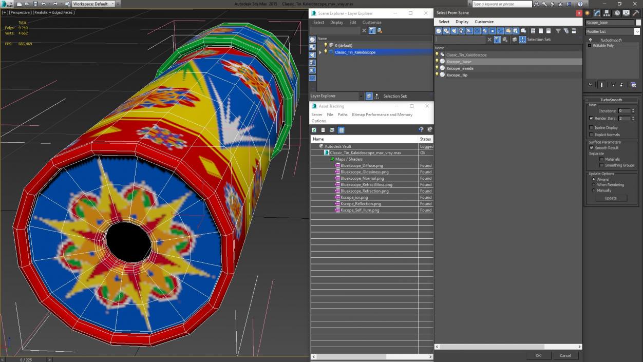 Classic Tin Kaleidoscope 3D model