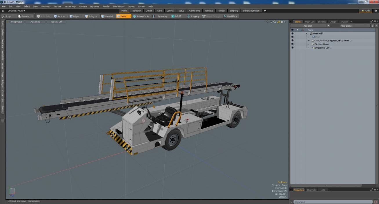 TLD Aircraft Baggage Belt Loader 3D