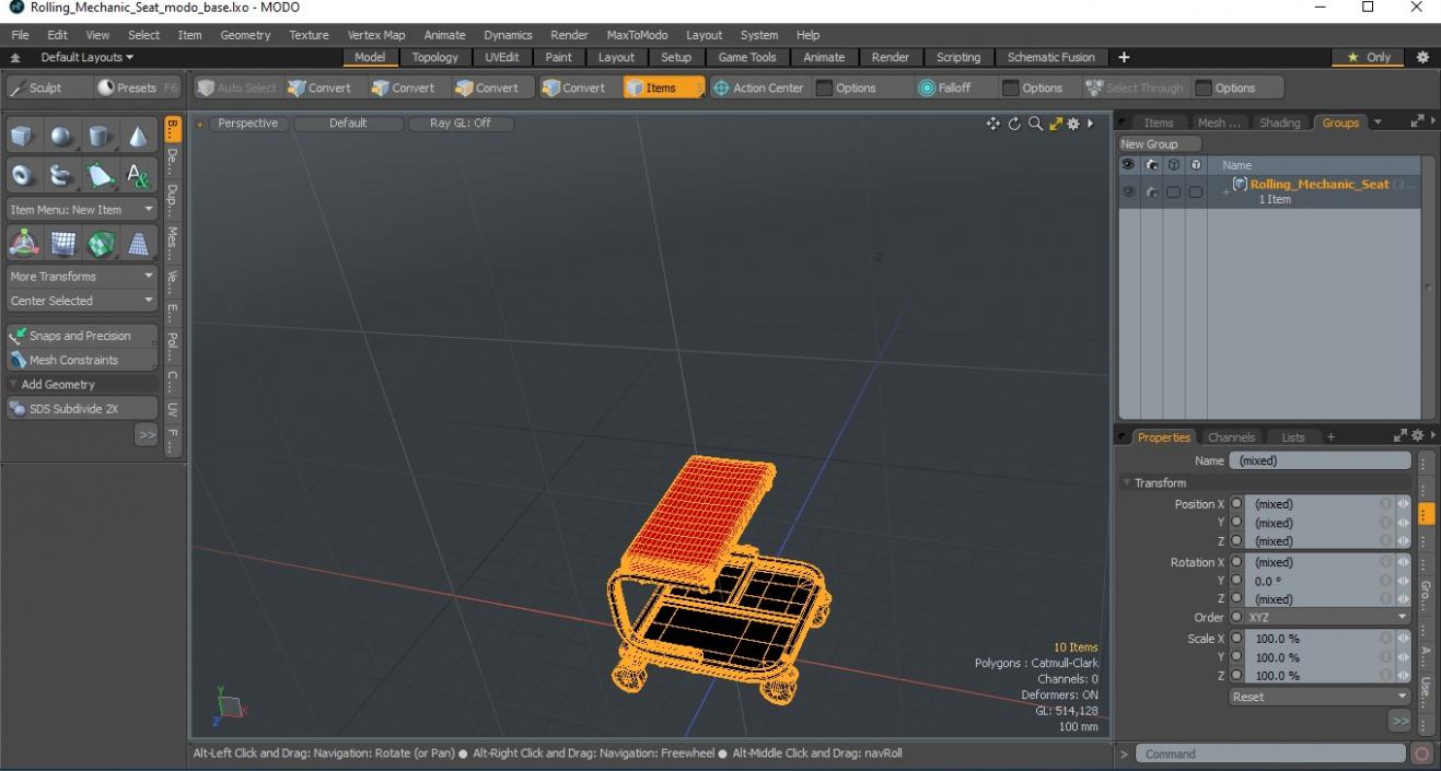 3D Rolling Mechanic Seat