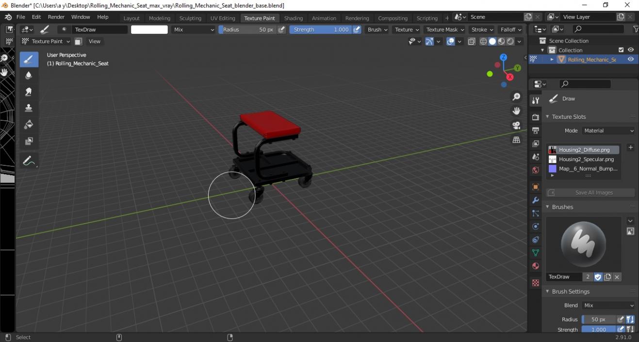 3D Rolling Mechanic Seat