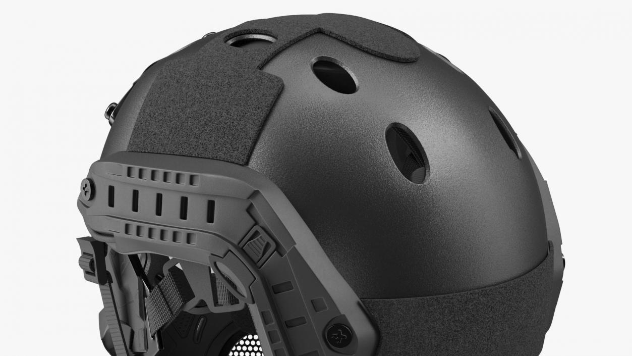 3D Black Airsoft Tactical Helmet and Mask model