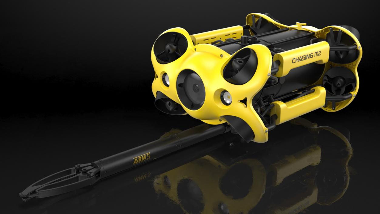 3D Chasing M2 Underwater Drone with Grabber Arm Rigged