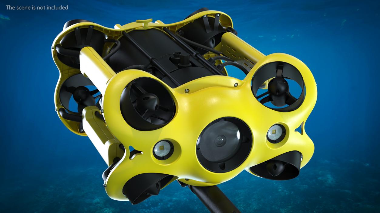 3D Chasing M2 Underwater Drone with Grabber Arm Rigged