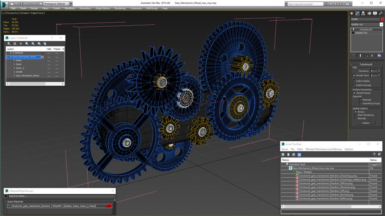 3D model Gear Mechanism Mixed