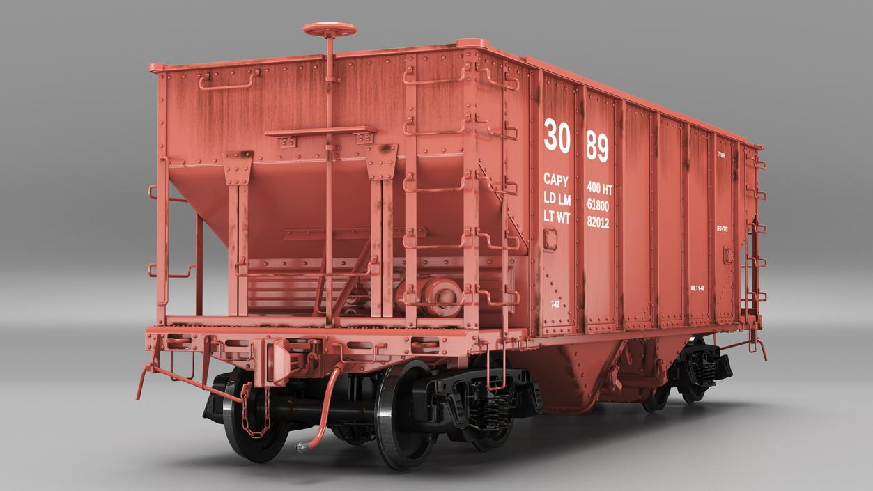 3D Railway Hopper Car model