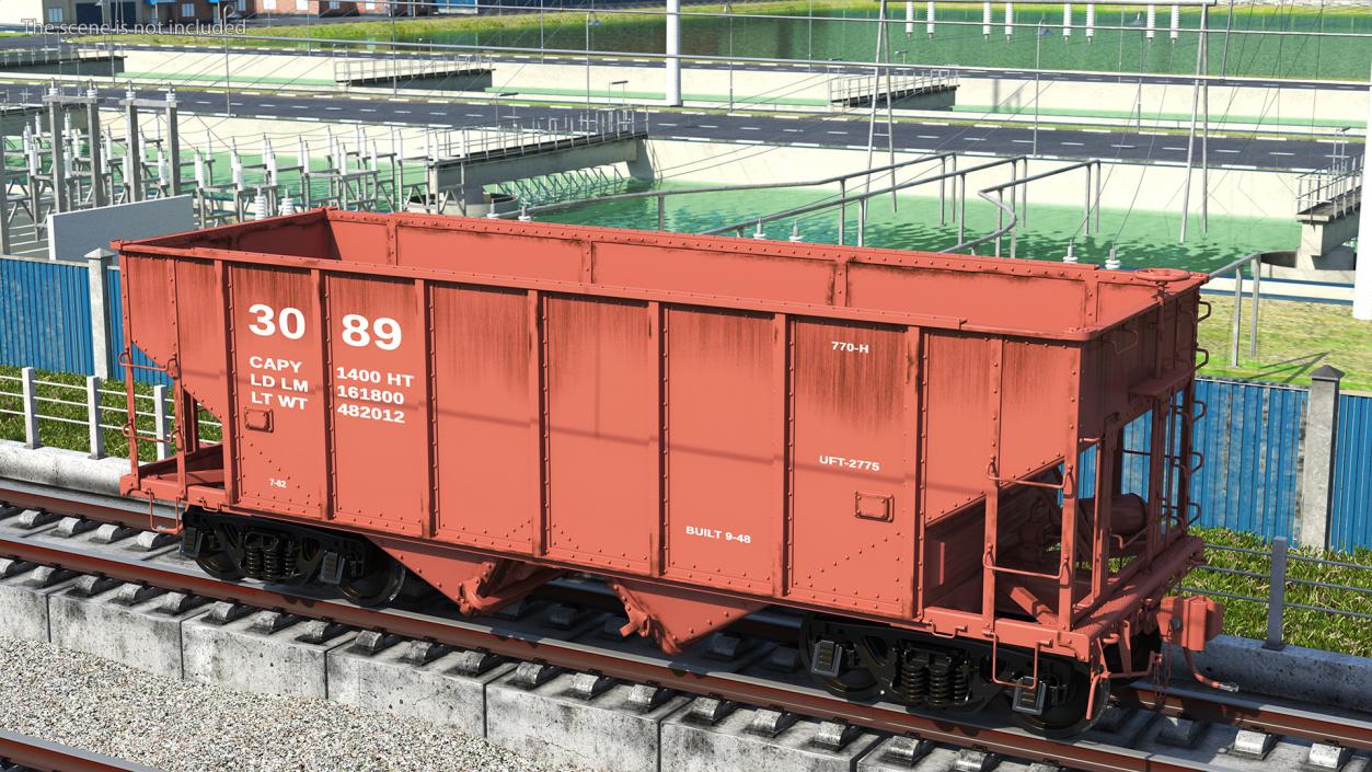 3D Railway Hopper Car model