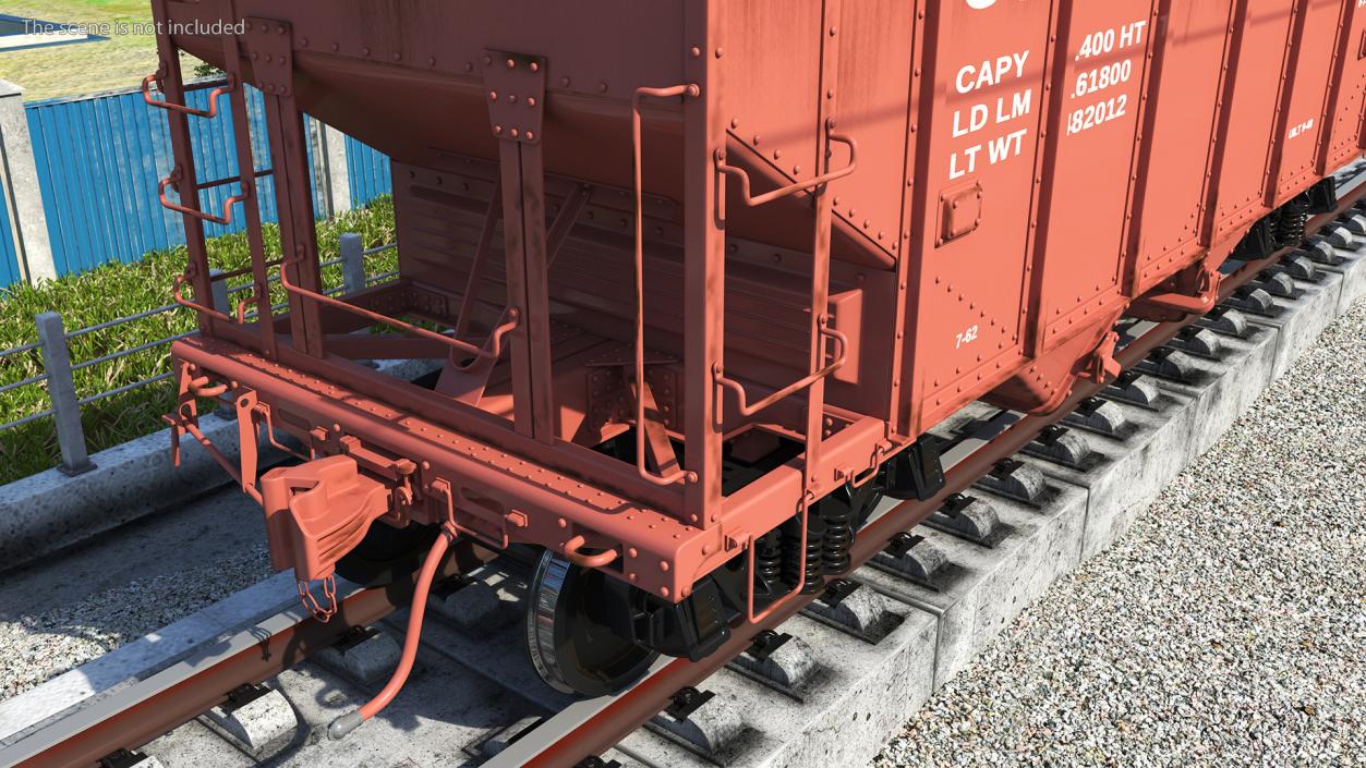 3D Railway Hopper Car model