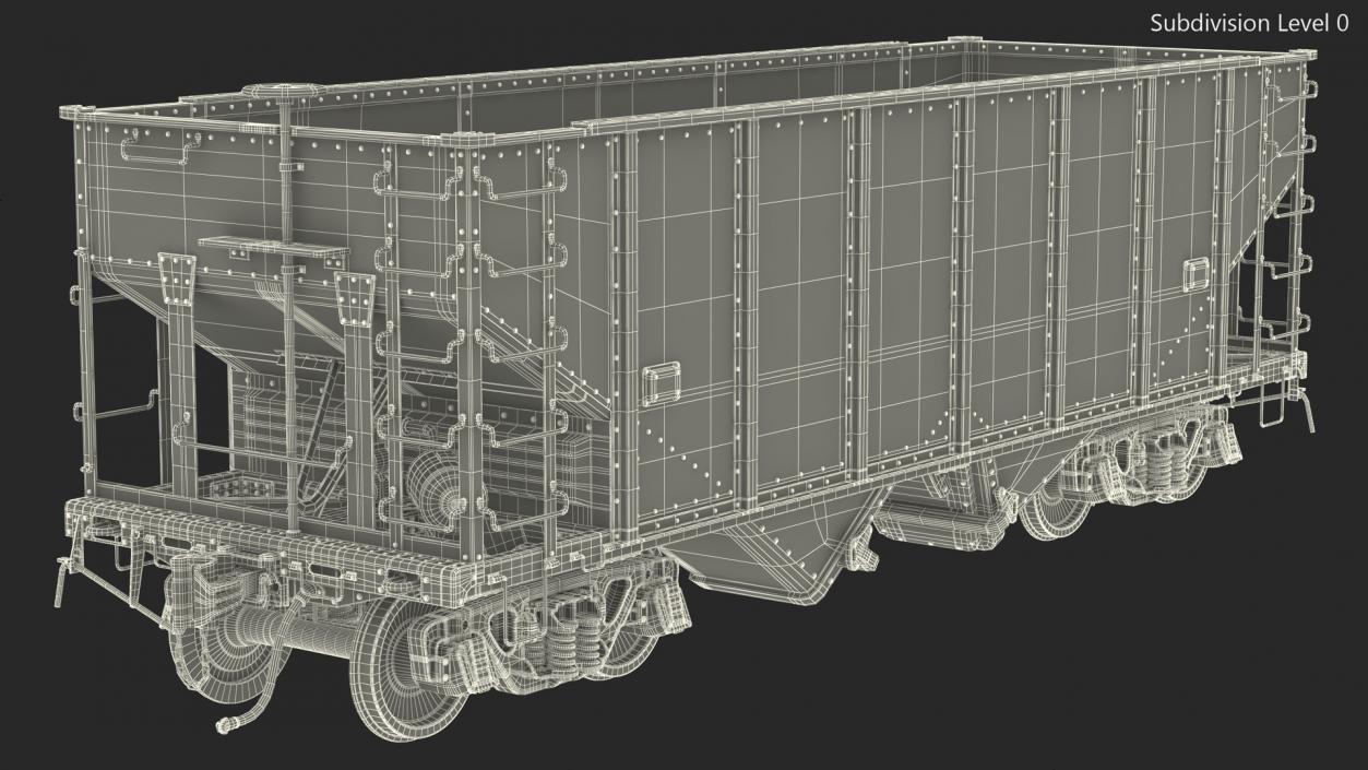 3D Railway Hopper Car model