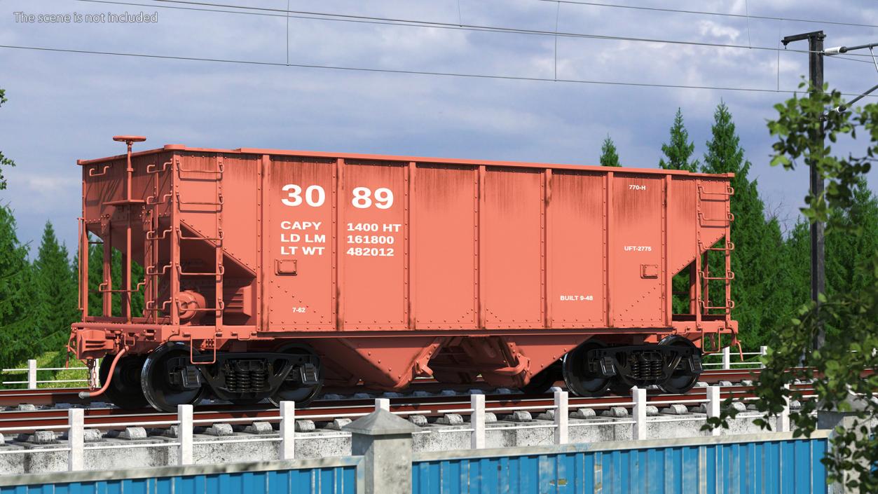 3D Railway Hopper Car model