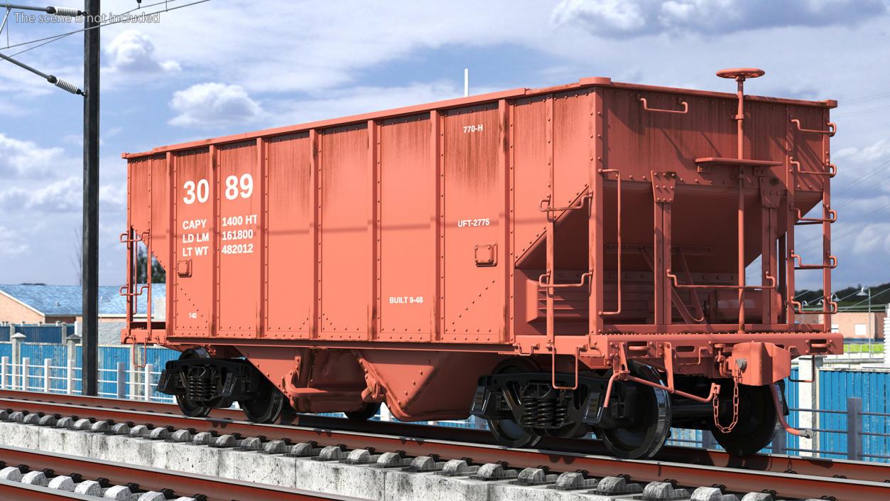 3D Railway Hopper Car model