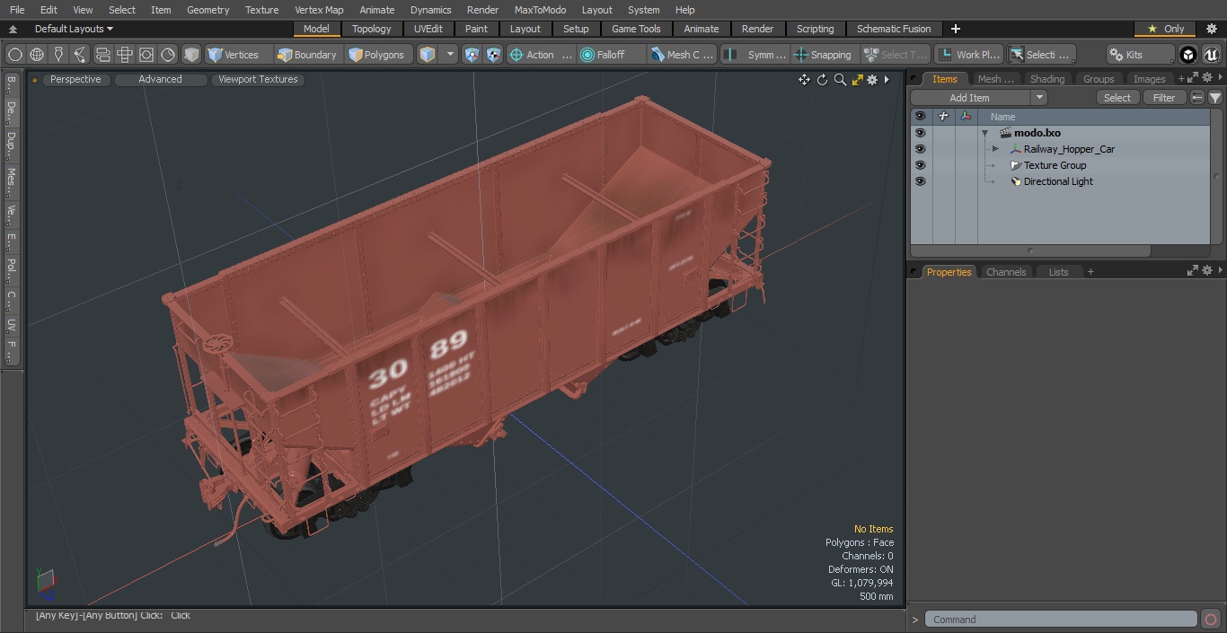 3D Railway Hopper Car model