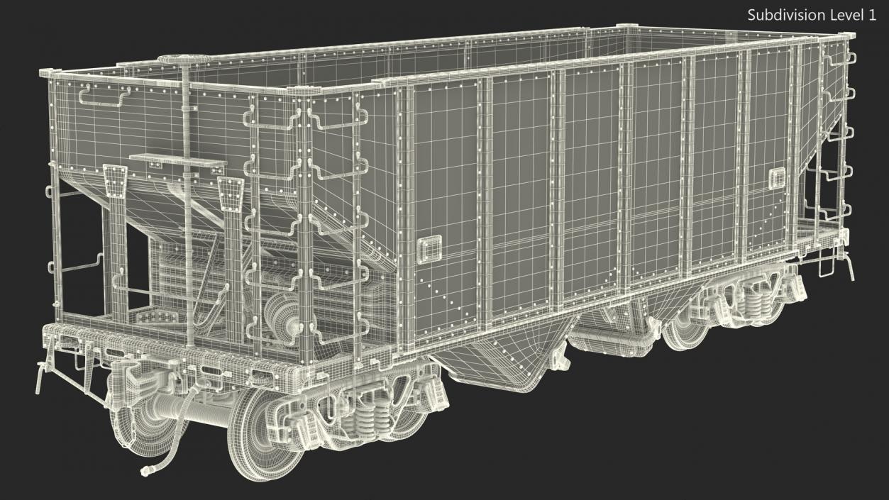 3D Railway Hopper Car model