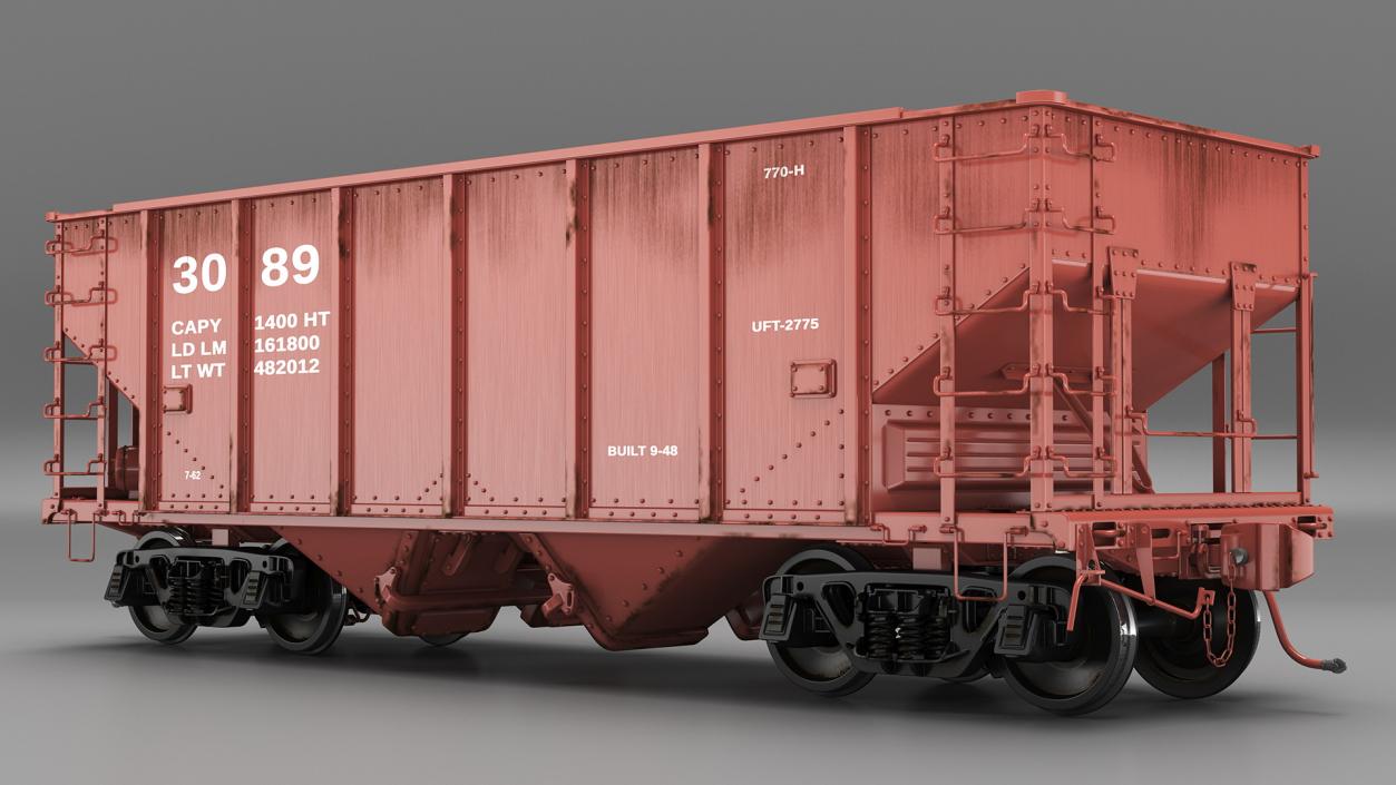 3D Railway Hopper Car model