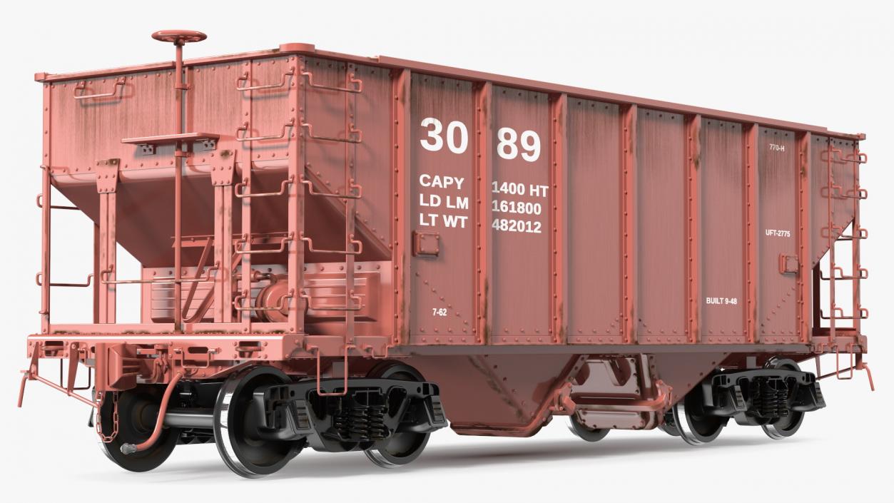 3D Railway Hopper Car model