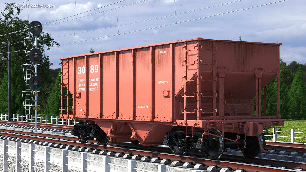 3D Railway Hopper Car model