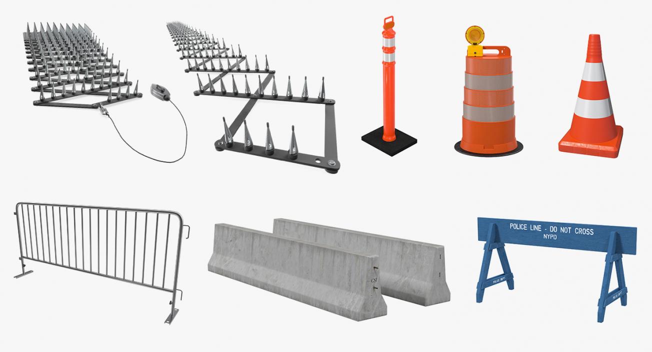 3D Road Barriers Collection 4