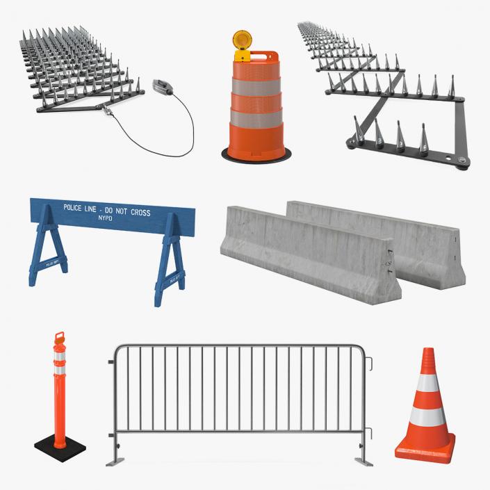 3D Road Barriers Collection 4