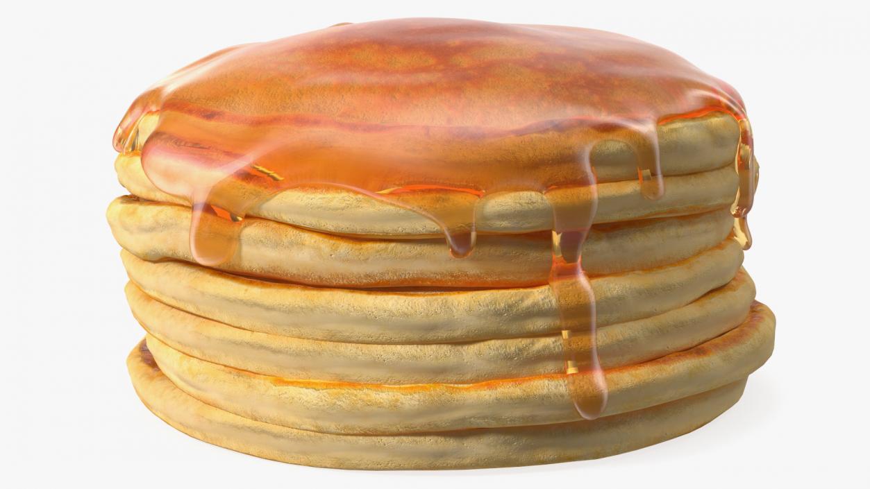 3D Pancakes Poured with Syrup