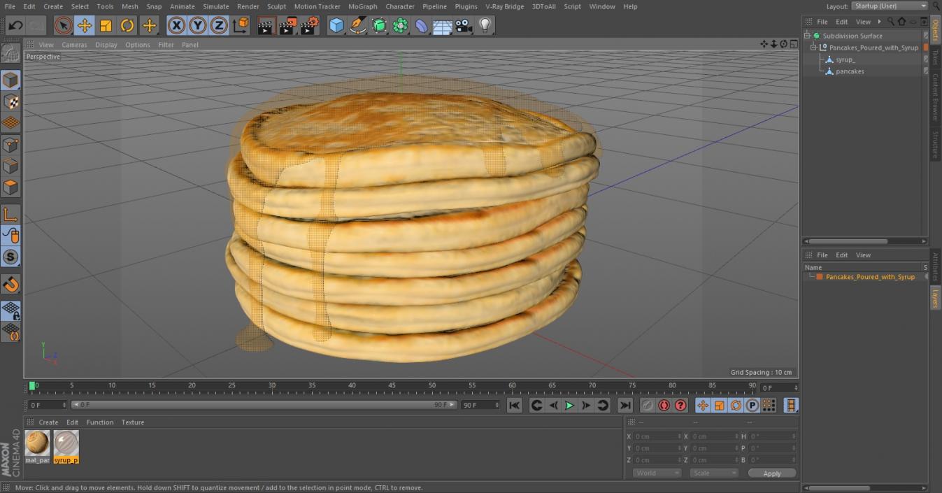 3D Pancakes Poured with Syrup