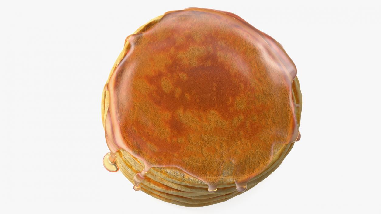 3D Pancakes Poured with Syrup