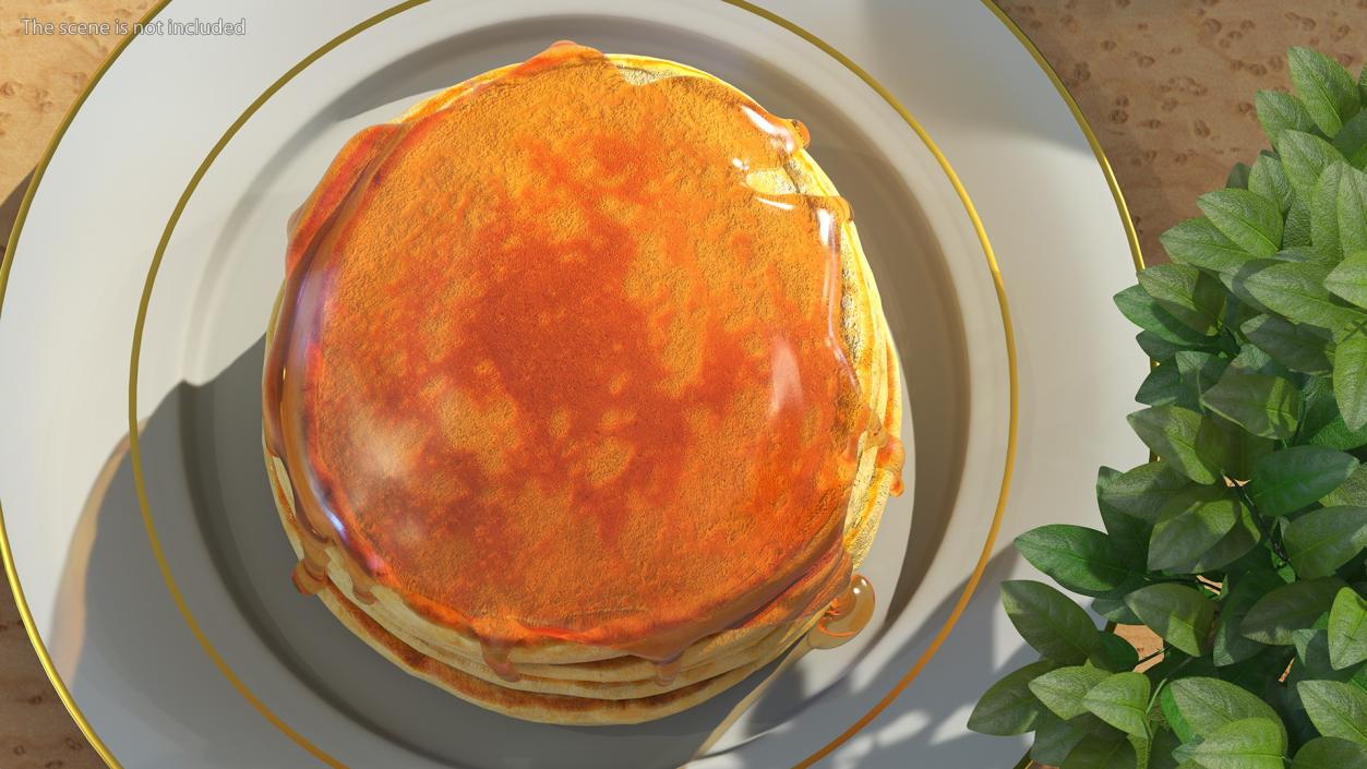 3D Pancakes Poured with Syrup