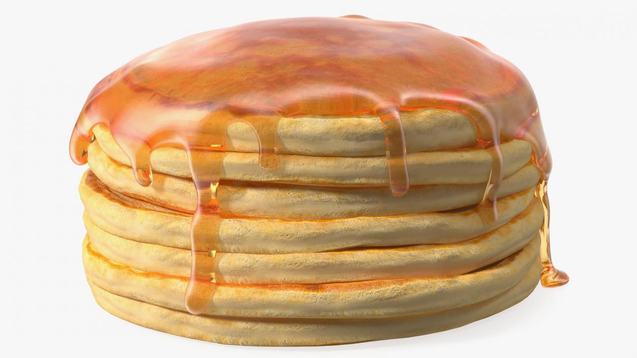 3D Pancakes Poured with Syrup