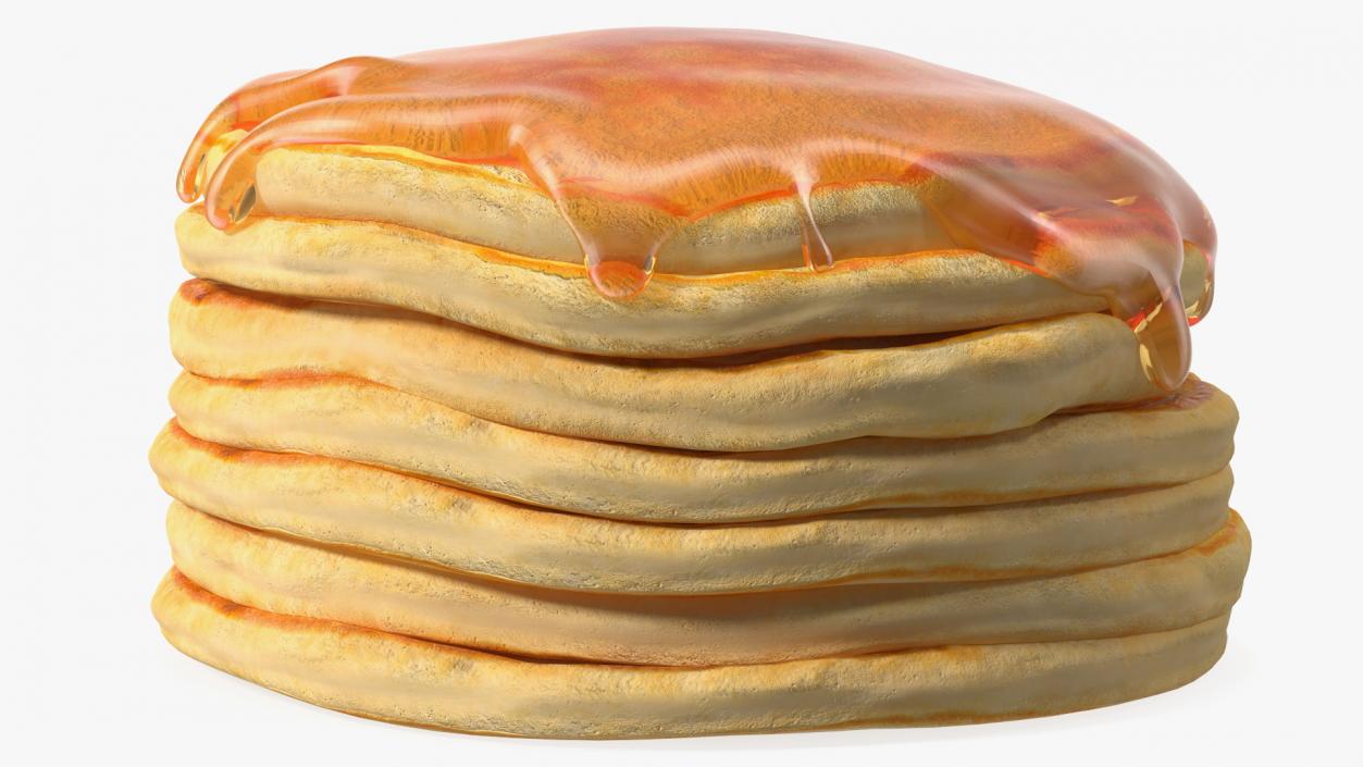 3D Pancakes Poured with Syrup