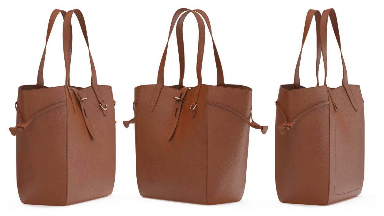 3D model Brown Leather Tote Bag on Mannequin