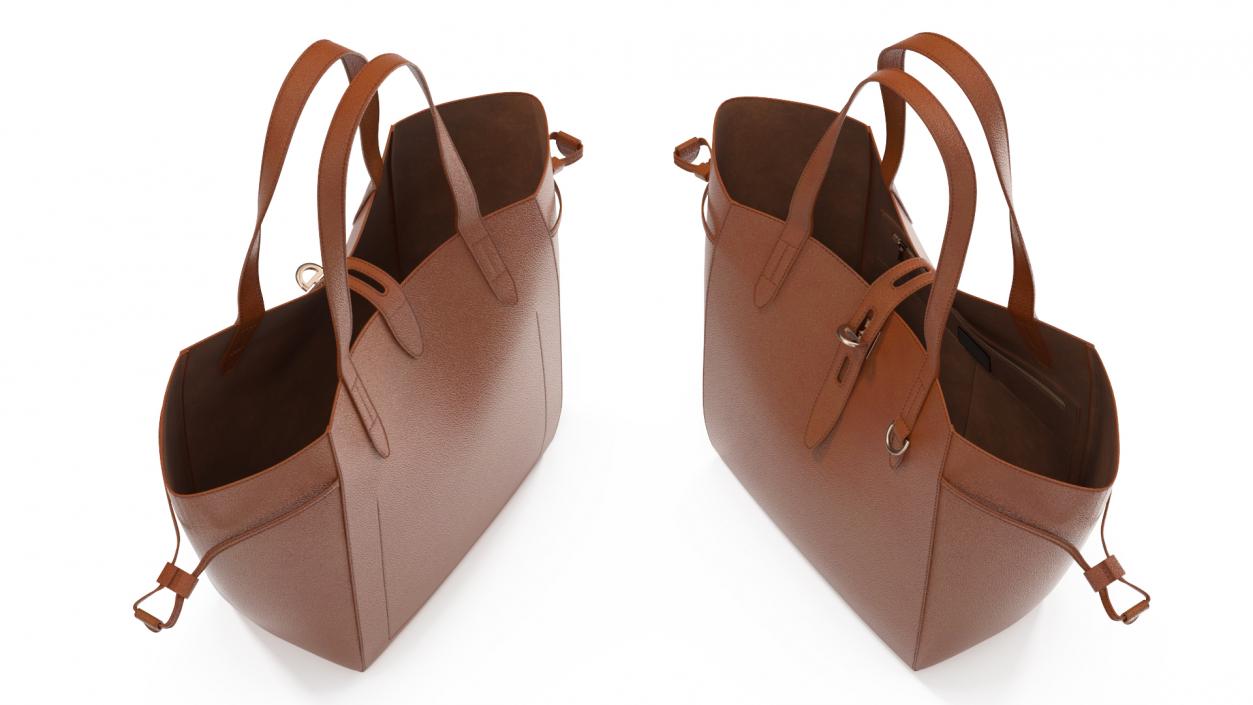 3D model Brown Leather Tote Bag on Mannequin