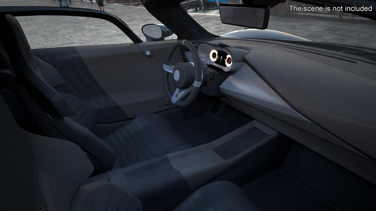 3D Exclusive Supercar Coupe Black Simple Interior 2 model