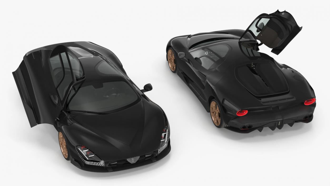 3D Exclusive Supercar Coupe Black Simple Interior 2 model