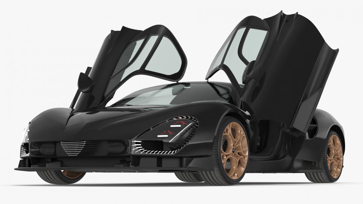 3D Exclusive Supercar Coupe Black Simple Interior 2 model