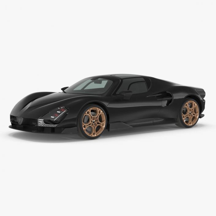 3D Exclusive Supercar Coupe Black Simple Interior 2 model