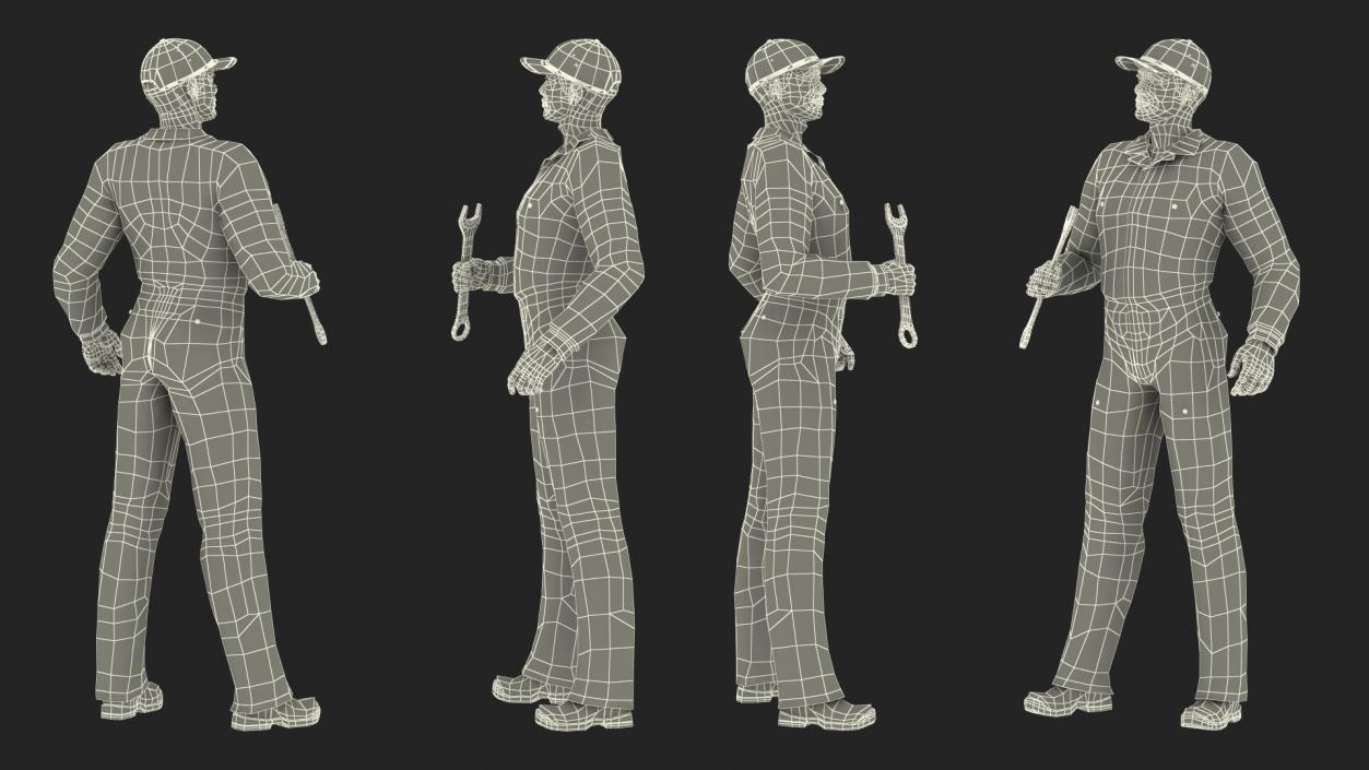 Auto Mechanic Standing Pose 3D