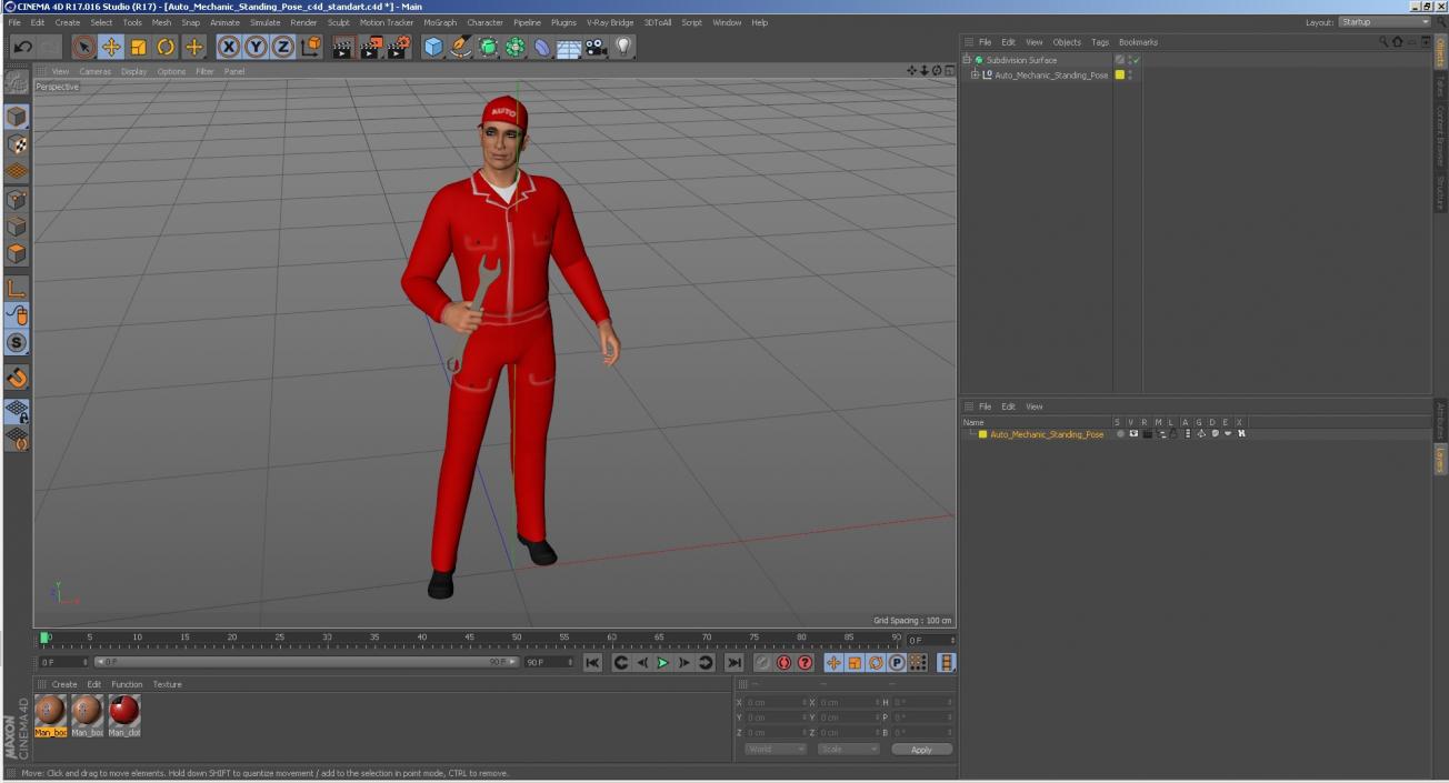 Auto Mechanic Standing Pose 3D