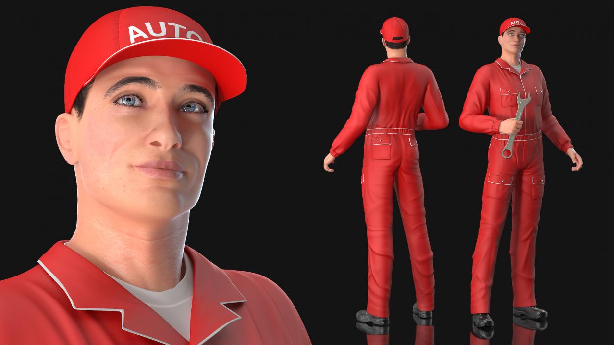 Auto Mechanic Standing Pose 3D