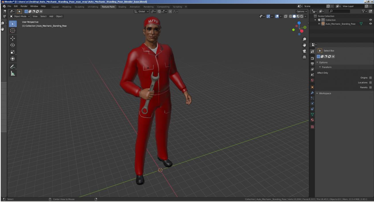 Auto Mechanic Standing Pose 3D